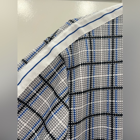 Jian Wang plaid full zip blue and white track jacket Men’s Large - Picture 5 of 16